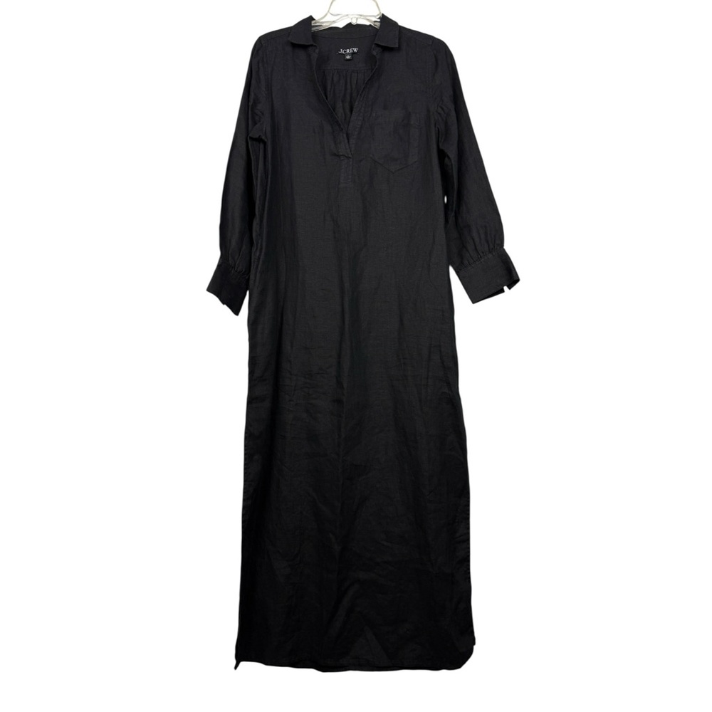 J Crew 2024 Bungalow Popover Maxi Linen Summer Dress - Picture 2 of 6